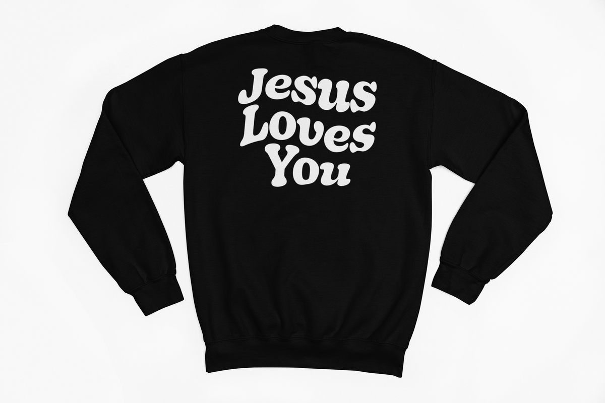 Black Back Print Jesus Loves You