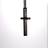 Black Simple stainless steel cross necklace
Minimal Christian cross pendant
Plain cross necklace on chain