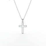 Hollow Cross Silver Necklace