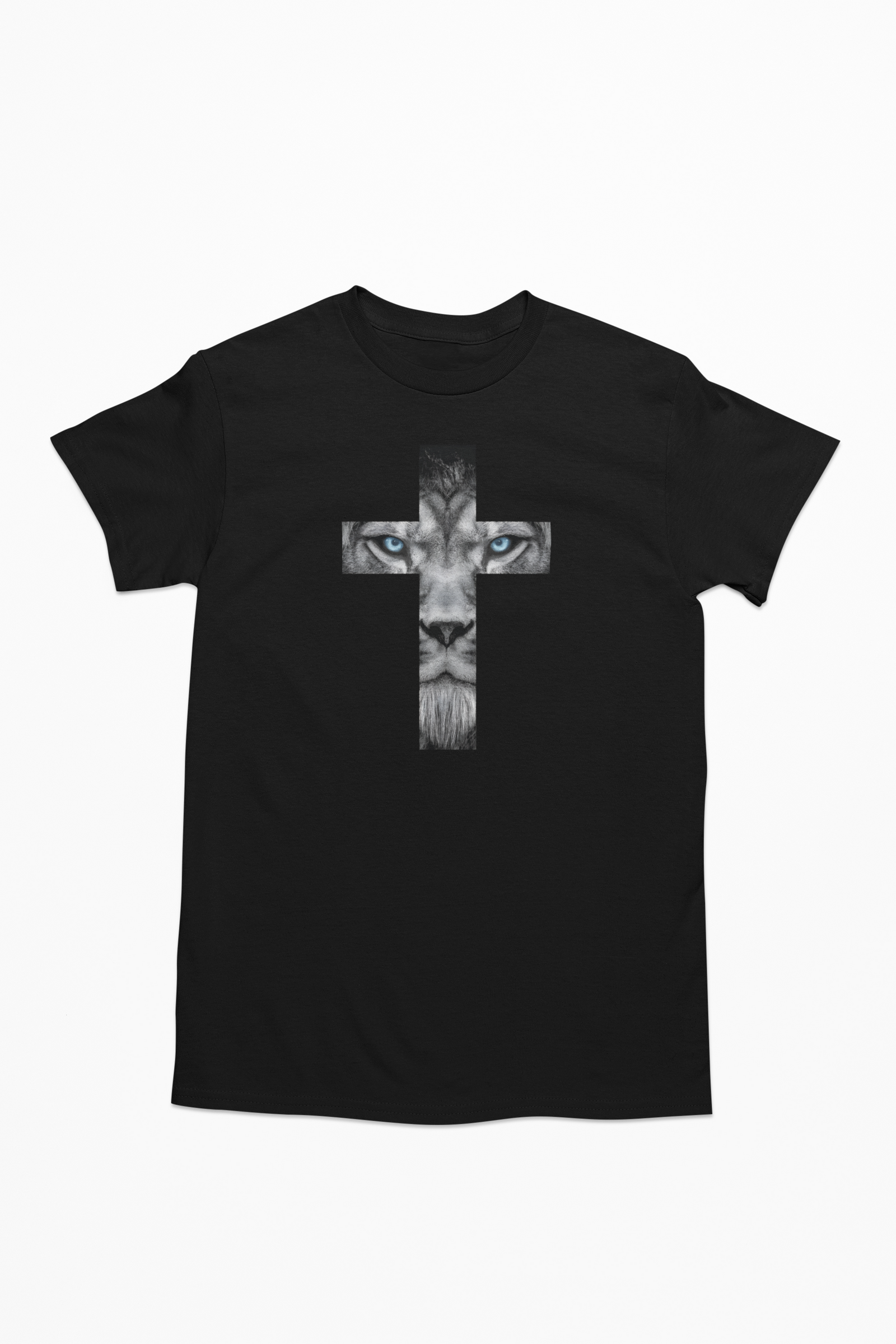 Lion cross Christian unisex tee with bold faith symbol

Black Christian t shirt featuring lion and cross graphic

Faith based unisex tee symbolizing strength and devotion