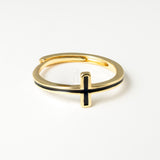 Adjustable Enamel Cross Ring