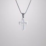 Silver Mother of Pearl Cross Necklace