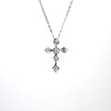 5 Stone Moissanite Diamond Cross Necklace