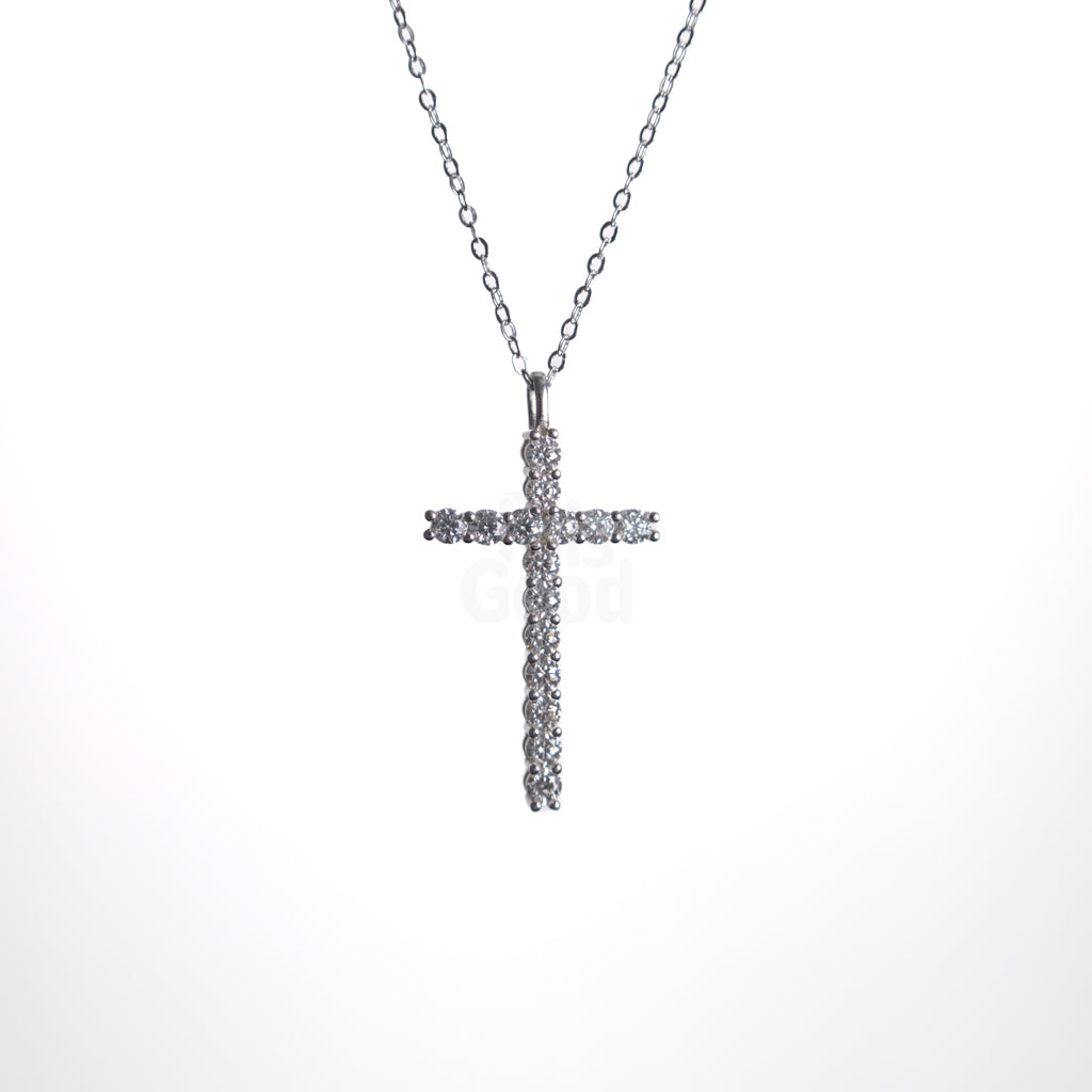 "Original" Moissanite Diamond Cross Necklace