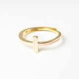 Adjustable Enamel Cross Ring