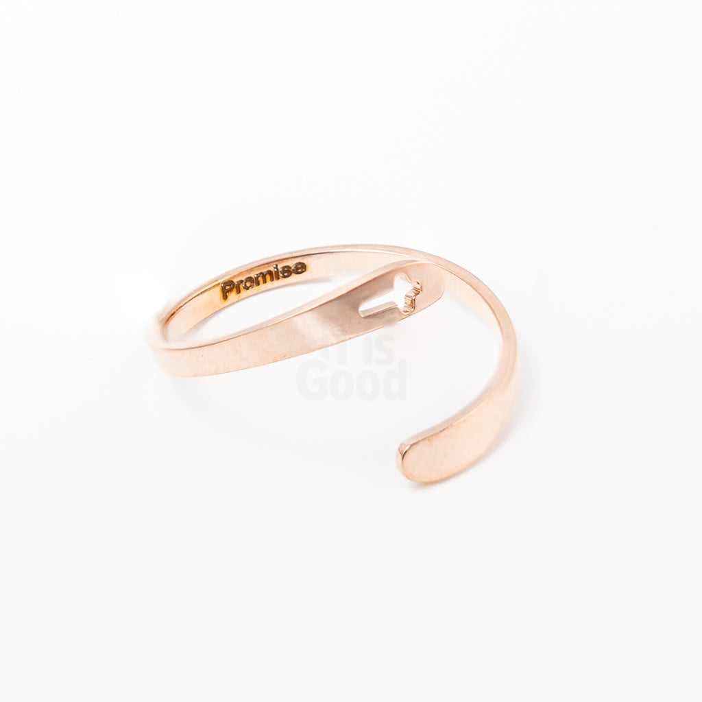 Hollow Cross Promise Ring