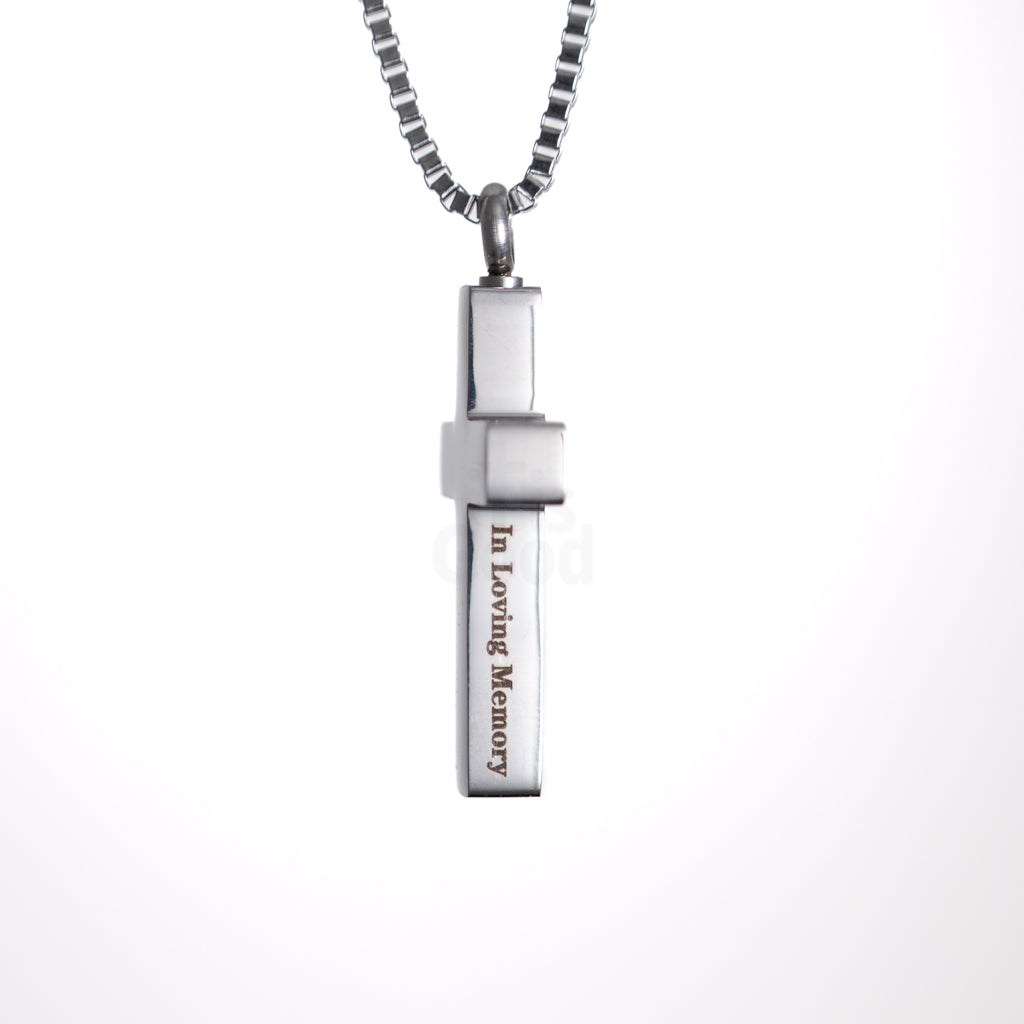In Loving Memory Urn Cross Necklace