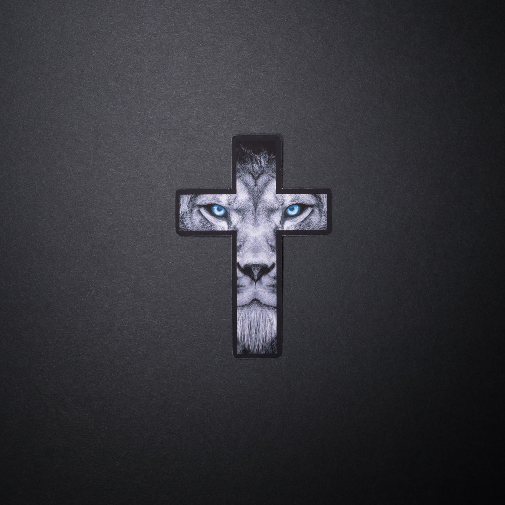 Lion of Judah Cross Sticker