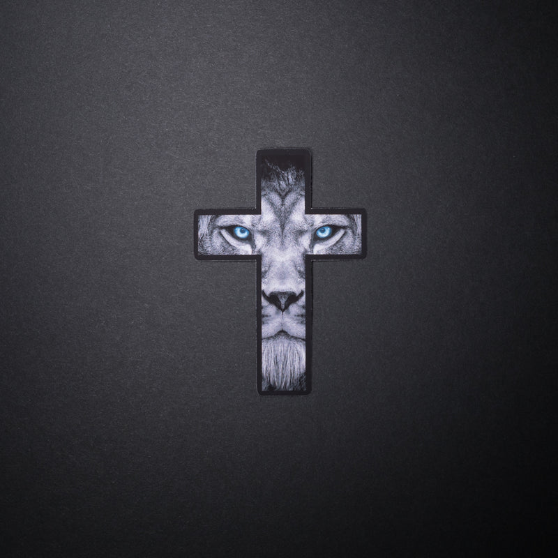 Lion of Judah Cross Sticker