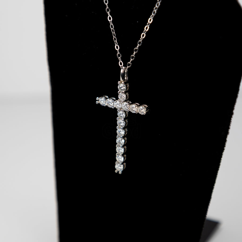 "Original" Moissanite Diamond Cross Necklace