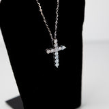 Dainty Moissanite Diamond Cross Necklace