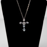 5 Stone Moissanite Diamond Cross Necklace