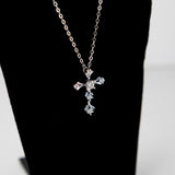 5 Stone Moissanite Diamond Cross Necklace