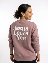 Bubble Letter Jesus Loves You Crewneck