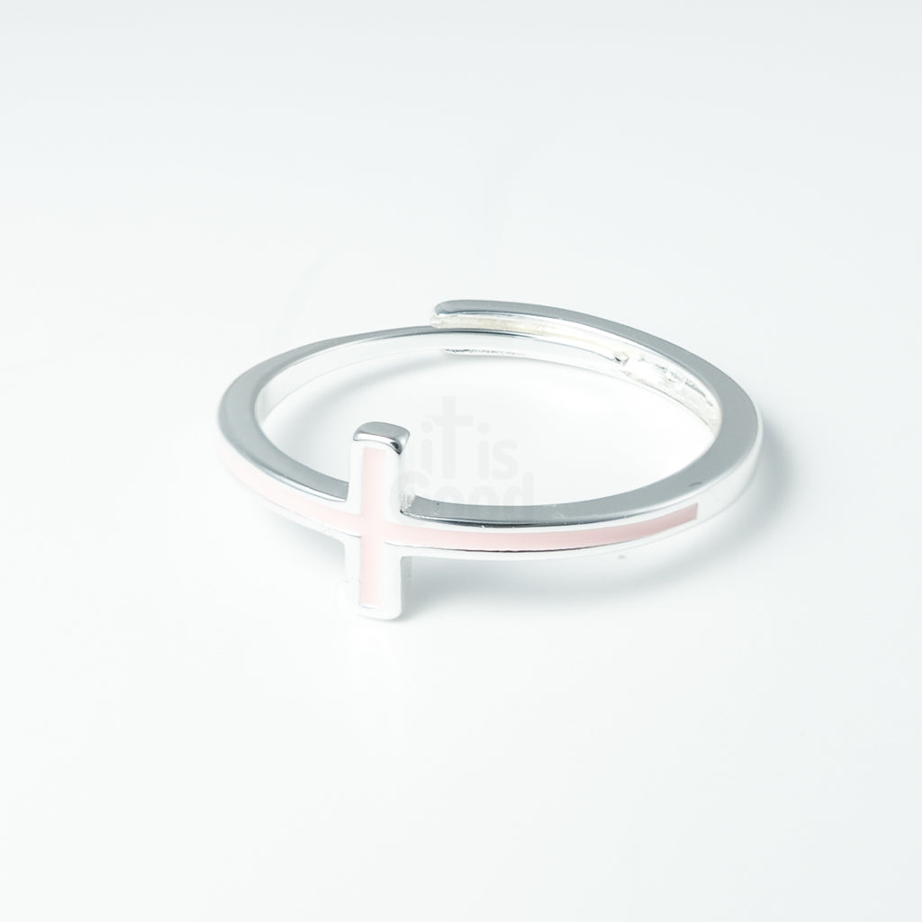 Adjustable Enamel Cross Ring