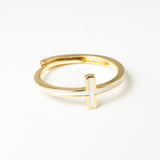 Adjustable Enamel Cross Ring